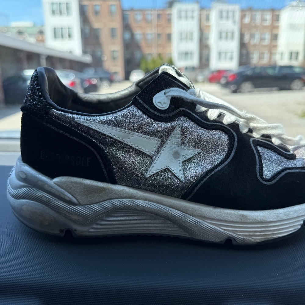 Golden Goose Black and Silver Star Sneakers